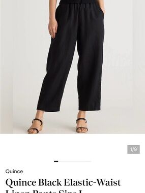 Quince black elastic waist pants